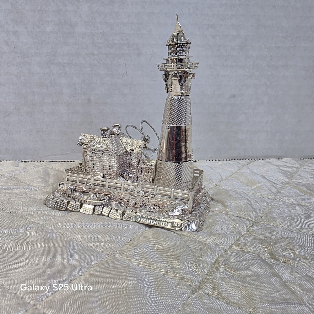 Lee Graves Shore Lights Silver Filigree Fire Island Lighthouse New York Ornament